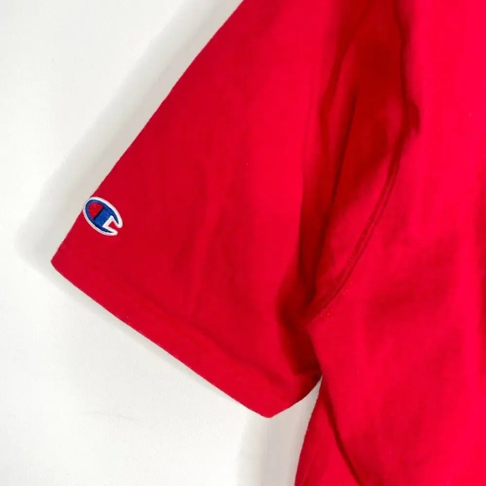 Vintage Champion Red & Black Spell Out T-Shirt - Picture 6 of 9